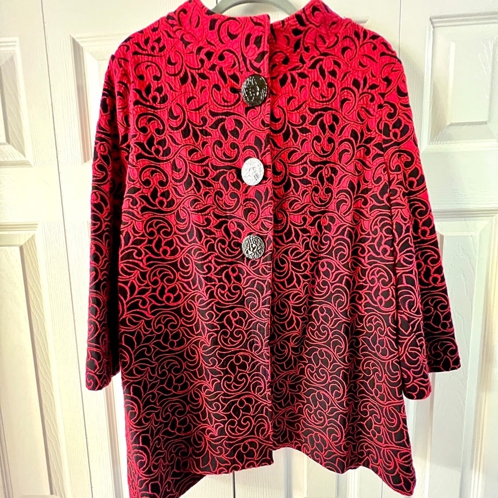 Red and Black Informal Jacket/Coat